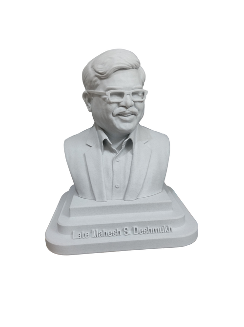 Custom 3D printed portrait bust on pedestal