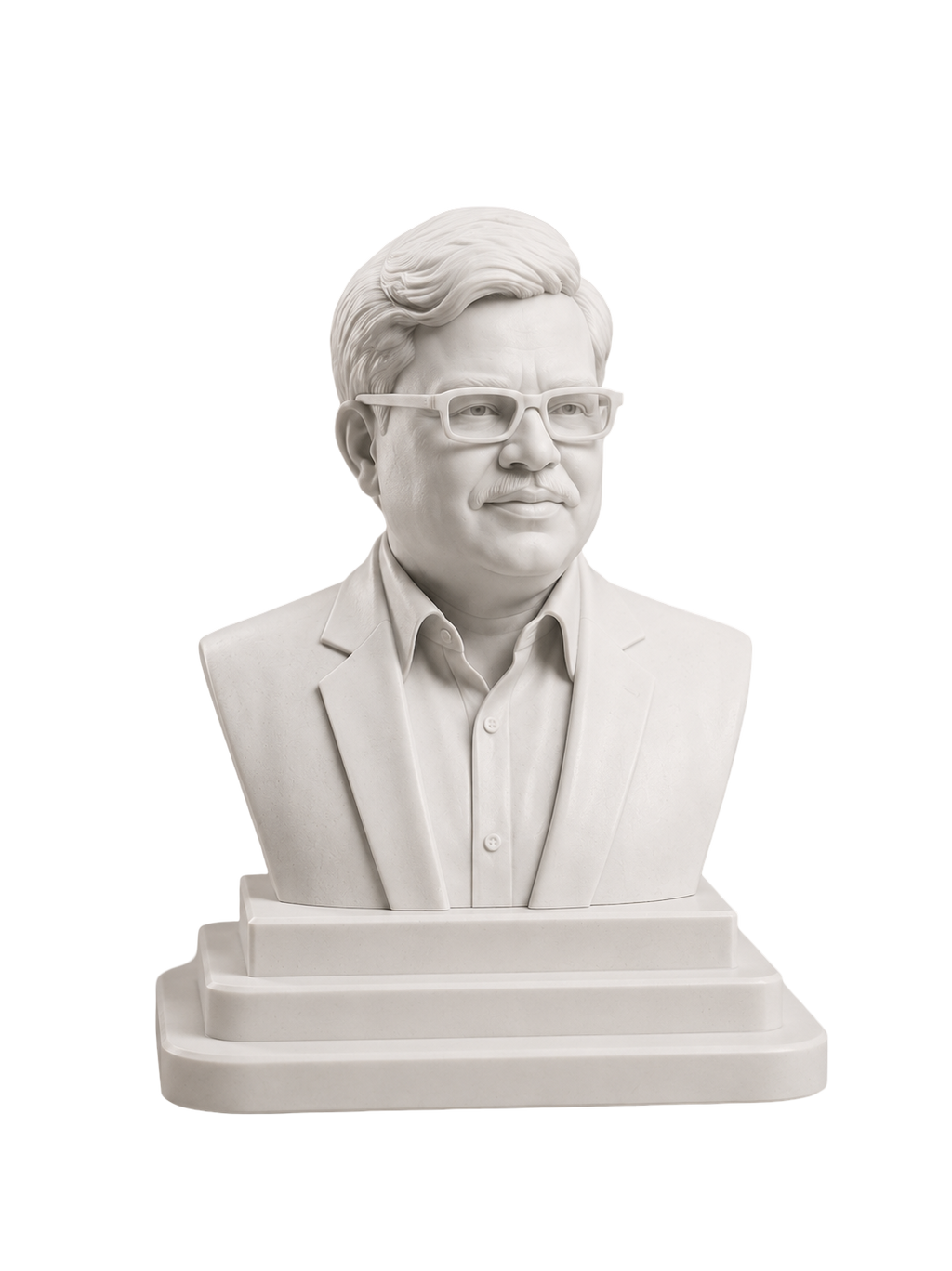 Custom 3D printed portrait bust statue