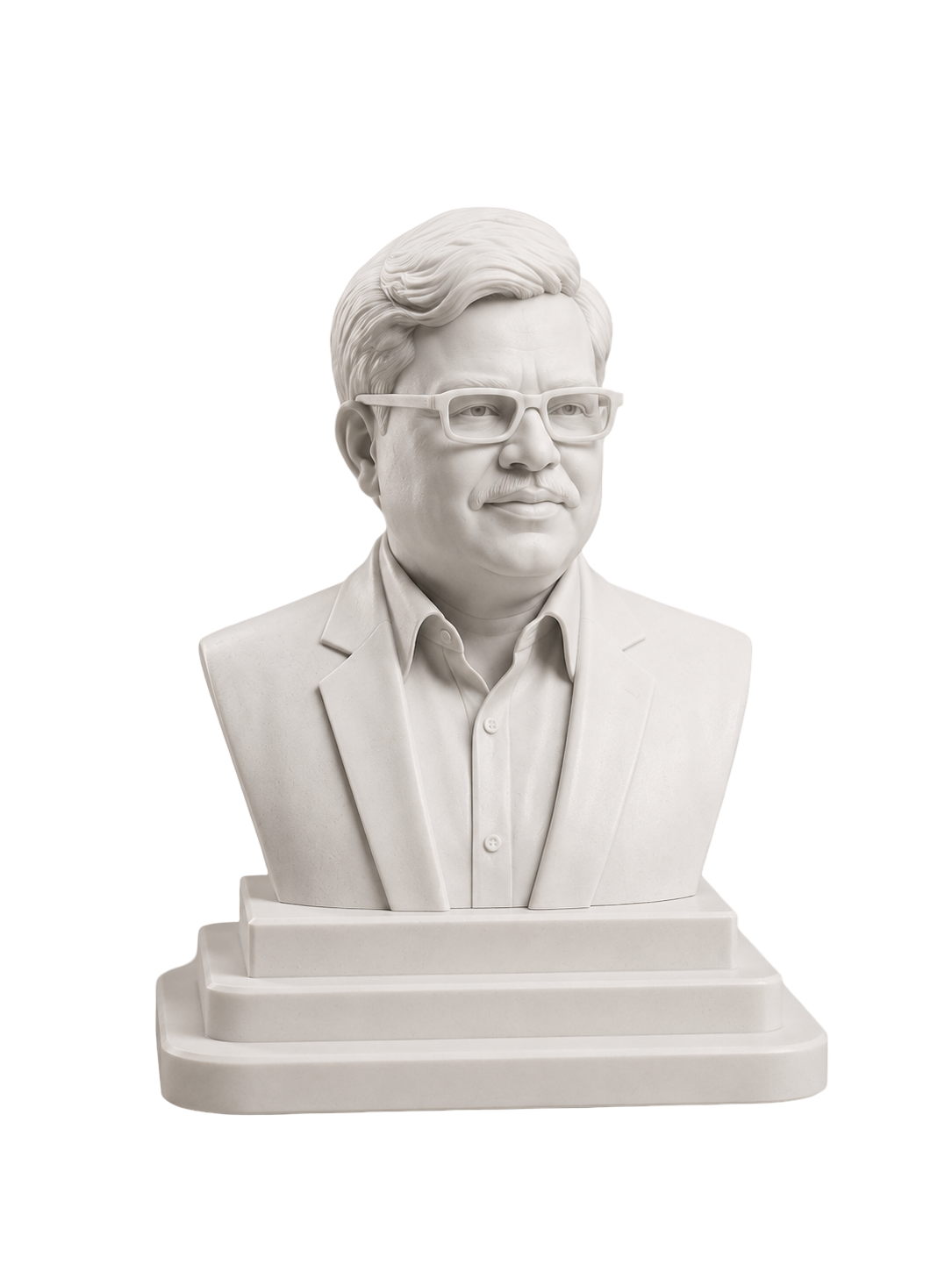 Custom 3D printed portrait bust statue