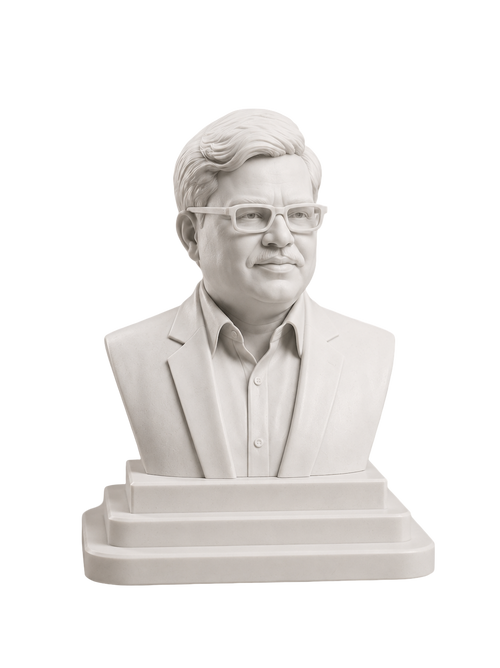 Custom 3D printed portrait bust statue