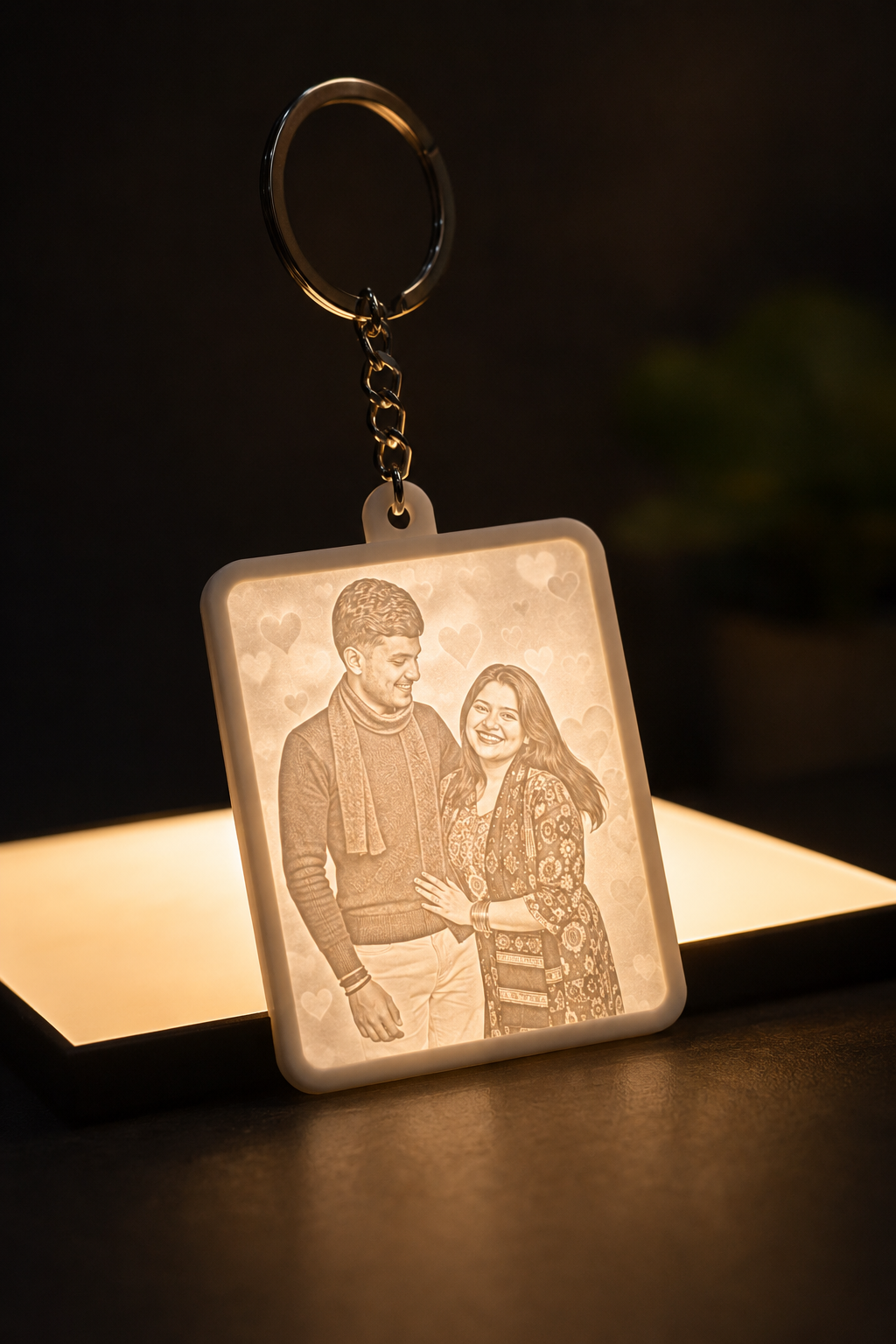 Personalised Photo Lithophane Keychain Set of 2